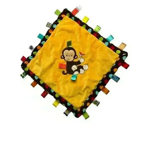 Mary Myer Baby Taggies Lovey Security Blanket Monkey Bird Orange
